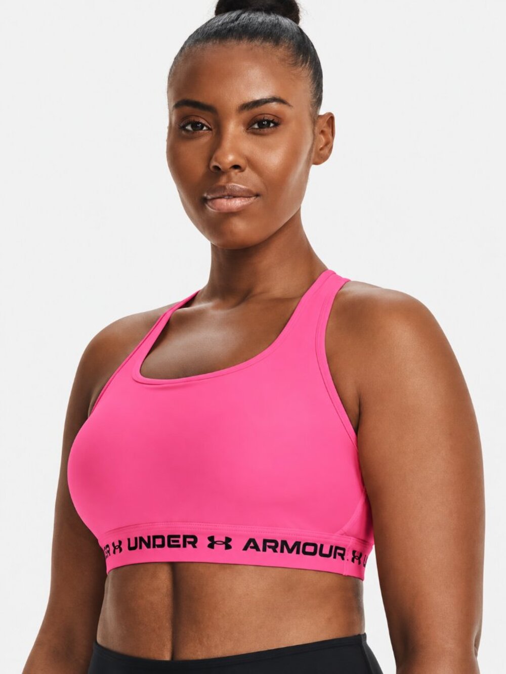 Under Armour Mid Crossback Sports Bra Cerise 1X Medium Support HeatGear NWT